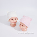 Baby winter knitted hats with furry animal ears